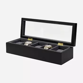 CLOX Шкатулка для хранения 6 часов, матовый лак, дерево, W112-B