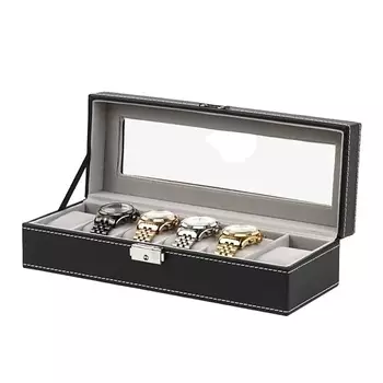 CLOX Шкатулка для хранения 6 наручных часов, черная, W92