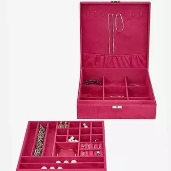 CLOX Шкатулка для украшений, бархат фуксия, JH9305-GN