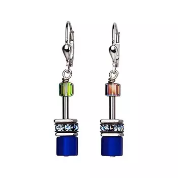 COEUR DE LION Серьги GeoCUBE Blue-Grey