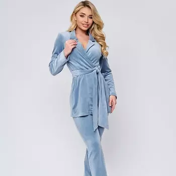 COMFY HOME Костюм домашний голубой бархатный