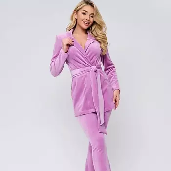 COMFY HOME Костюм домашний розовый бархатный