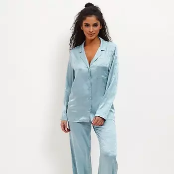 COMFY HOME Пижама шелковая голубая