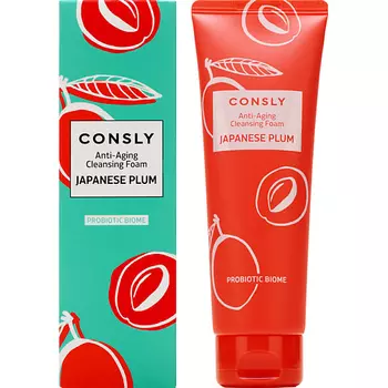 CONSLY Омолаживающая очищающая пенка для умывания с экстрактом японской сливы для кожи с возрастными изменениями Anti-Aging Cleansing Foam
