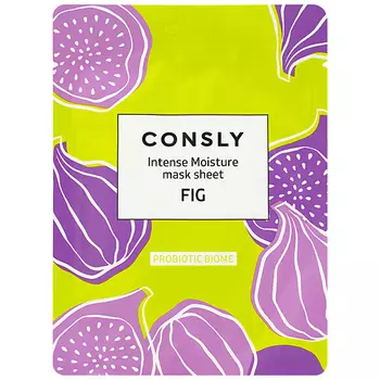 CONSLY Тканевая маска с экстрактом инжира для нормальной, сухой, чувствительной кожи Probiotic Biome