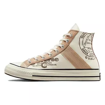 CONVERSE Кроссовки Chuck 70 Leather Overlay High Egret Champagne Tan