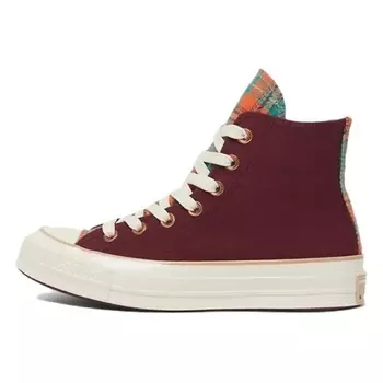 CONVERSE Кроссовки Chuck 70 Womens High Canvas & Plaid Deep Bordeaux