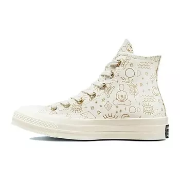 CONVERSE Кроссовки Chuck Taylor All Star 70 Hi Elements Print Egret Gold Womens