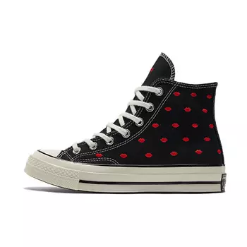 CONVERSE Кроссовки Chuck Taylor All Star 70 Hi Embroidered Lips Black