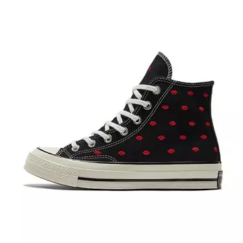CONVERSE Кроссовки Chuck Taylor All Star 70 Hi Embroidered Lips Black