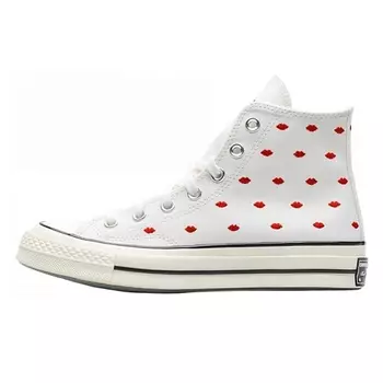 CONVERSE Кроссовки Chuck Taylor All Star 70 Hi Embroidered Lips Vintage White