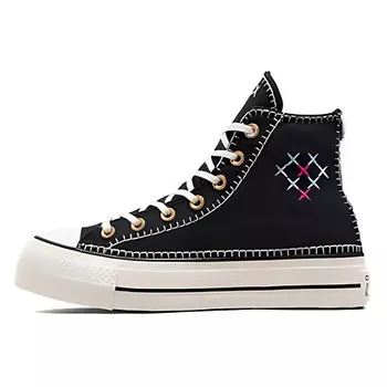 CONVERSE Кроссовки Chuck Taylor All Star Lift Crafted Stitching Platform Black White Womens