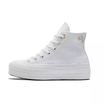 CONVERSE Кроссовки Chuck Taylor All Star Womens Lift Platform High Autumn Embroidery White Womens