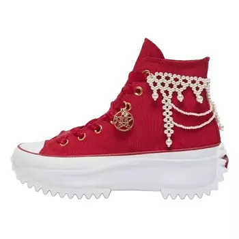 CONVERSE Кроссовки Run Star Hike Anti-Slip Wear-Resistant High-Top Canvas Shoes Unisex Red
