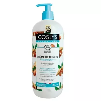 COSLYS Крем для душа гипоаллергенный с органическим миндалем