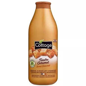 COTTAGE Увлажняющий гель для душа и пена для ванны 2 в 1 Moisturizing Shower Gel & Bath Milk – Sweet Caramel
