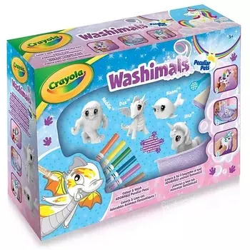 CRAYOLA Игровой набор Washimals: Фигурки для раскрашивания, смываемые фломастеры, ванночка 12.0