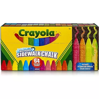 CRAYOLA Набор цветных мелков для рисования на асфальте Washable Sidewalk Chalk