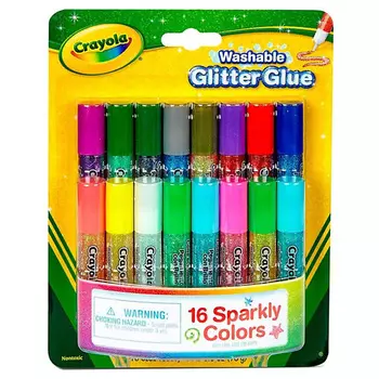 CRAYOLA Смываемый цветной клей с блестками Washable Glitter Glue