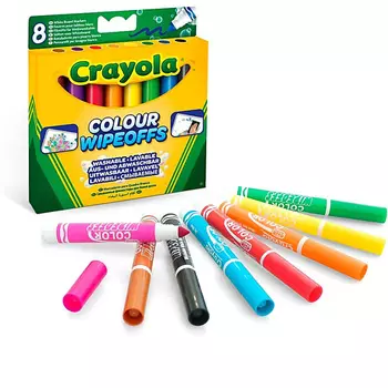 CRAYOLA Стирающиеся фломастеры для белой доски Colour Wipeoffs 8.0