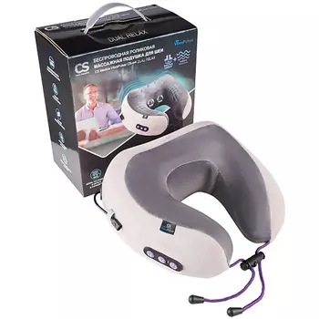 CS MEDICA Подушка массажная роликовая беспроводная для шеи VibraPulsar CS-cr4 DUAL RELAX 1.0