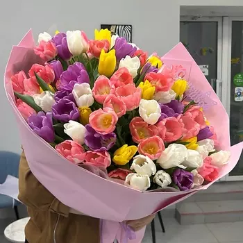 ЦВЕТАЕВА Букет «101 тюльпан»