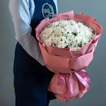 ЦВЕТНИК ЦВЕТЫ И ПОДАРКИ Букет из хризантем ромашек размер XL