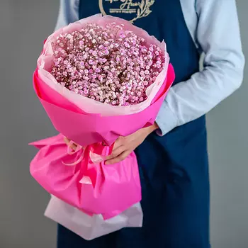 ЦВЕТНИК ЦВЕТЫ И ПОДАРКИ Букет воздушной розовой гипсофилы