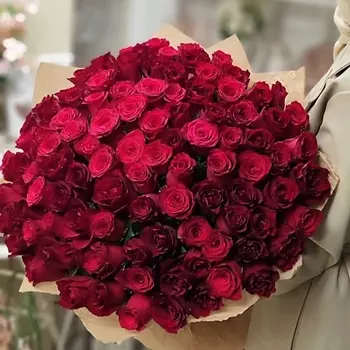 ЦВЕТЫ ДЛЯ ВАС Букет из 101 розы красная (Кения)