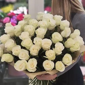 ЦВЕТЫ ДЛЯ ВАС Букет из 51 белой розы (Эквадор)