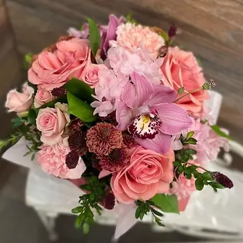 ЦВЕТЫ ДЛЯ ВАС Композиция сборная 35х35см