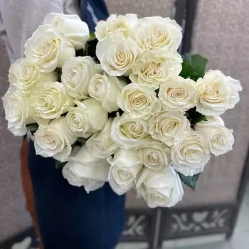 ЦВЕТЫ ДЛЯ ВАС Роза белая 25 шт