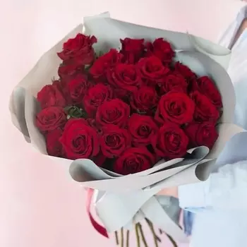 ЦВЕТЫ И ШТУЧКИ Букет из 25 красных роз Премиум