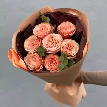 ЦВЕТЫ И ШТУЧКИ Букет из 7 пионовидных роз премиум