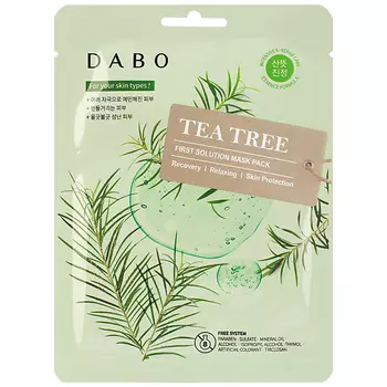 DABO Маска тканевая для лица с экстрактом чайного дерева Tea Tree First Solution Mask Pack