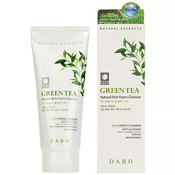 DABO Пенка для умывания c экстрактом зеленого чая Green Tea Natural Rich Foam Cleanser