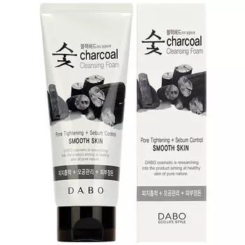 DABO Пенка для умывания очищающая с древесным углем для смягчения кожи Charcoal Cleansing Foam Smooth Skin