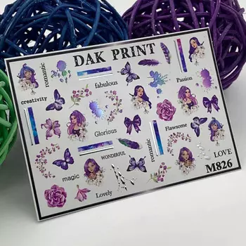 DAK PRINT Слайдер-дизайн для ногтей M826