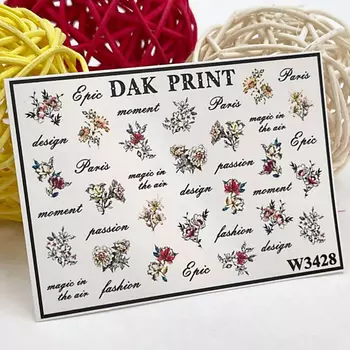 DAK PRINT Слайдер-дизайн для ногтей W3428