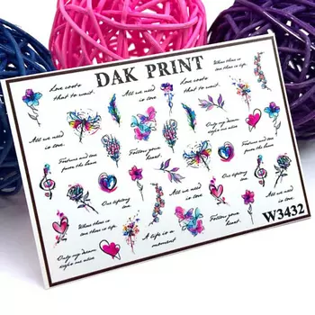 DAK PRINT Слайдер-дизайн для ногтей W3432