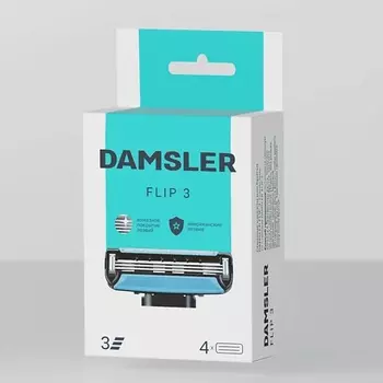 DAMSLER Кассета для бритья, 3 лезвия Flip3 4.0