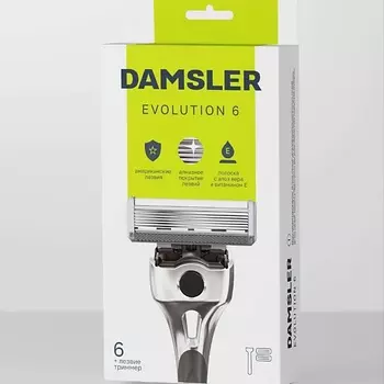 DAMSLER Бритва мужская станок для бритья, 6 лезвий Evolution 2.0
