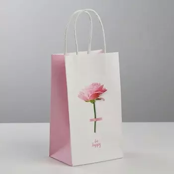 ДАРИТЕ СЧАСТЬЕ Пакет подарочный крафт "Be happy"