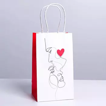 ДАРИТЕ СЧАСТЬЕ Пакет подарочный крафтовый «Love»