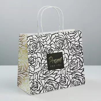 ДАРИТЕ СЧАСТЬЕ Пакет подарочный крафтовый "Present for you"