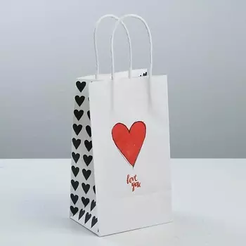 ДАРИТЕ СЧАСТЬЕ Пакет подарочный крафтовый, упаковка, "Love you"