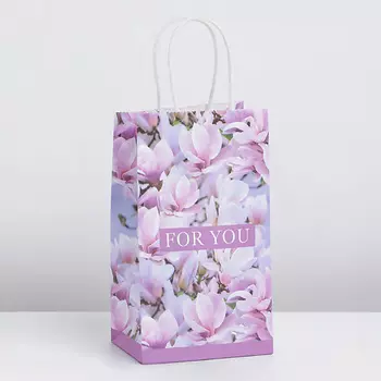 ДАРИТЕ СЧАСТЬЕ Пакет подарочный крафтовый, упаковка, "For you"