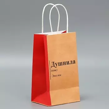 ДАРИТЕ СЧАСТЬЕ Пакет подарочный крафтовый, упаковка, "Душнила"