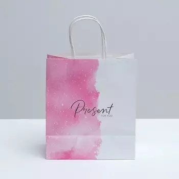 ДАРИТЕ СЧАСТЬЕ Пакет подарочный крафтовый, упаковка, "Present for you"