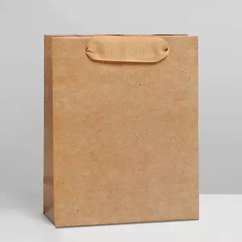 ДАРИТЕ СЧАСТЬЕ Пакет подарочный ламинированный, упаковка, "Крафтовый"